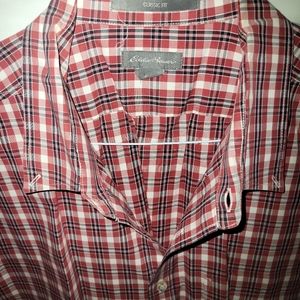 Eddie Bauer Men's TL Red/Black Checkered Shirt